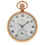 George V 9ct gold cased open-face pocket watch