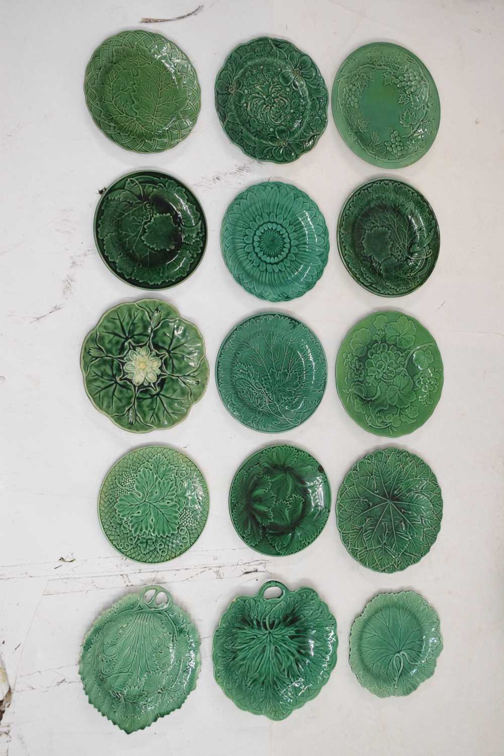 Large quantity of 19th century Majolica 'Cabbage Ware', etc - Image 2 of 15