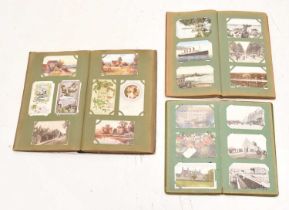 Three late 19th/early 20th century postcard albums