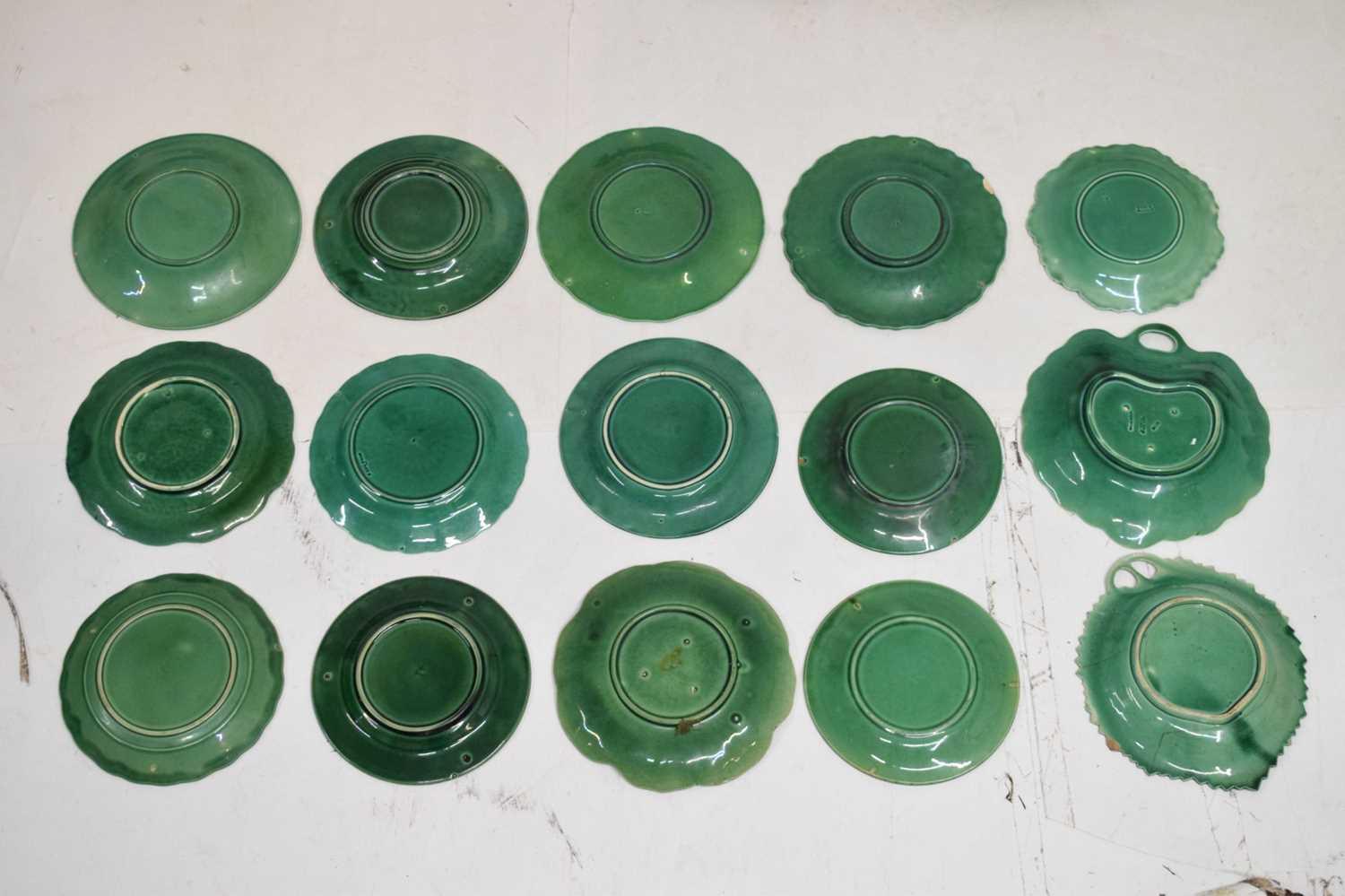 Large quantity of 19th century Majolica 'Cabbage Ware', etc - Image 3 of 15