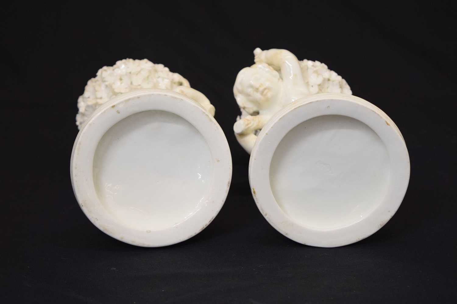 Pair of late 19th century Moore Brothers porcelain figures of cherubs - Image 9 of 9