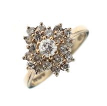 18ct white gold diamond cluster ring