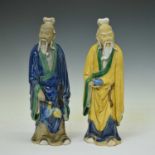 Pair of 20th century Chinese Tang-style Sancai figures