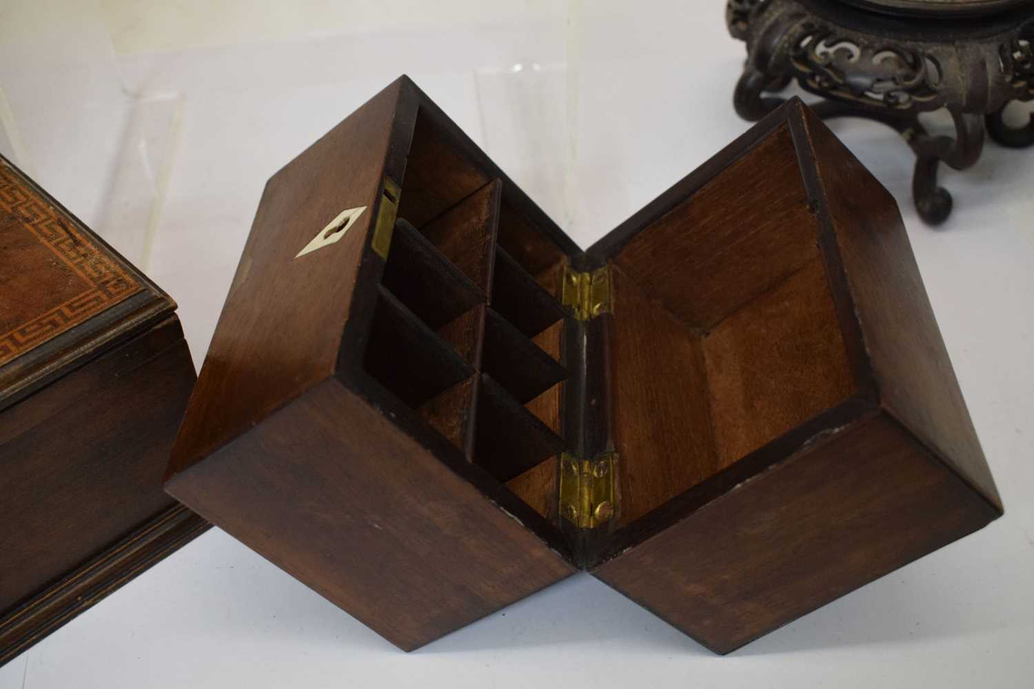 Small 19th century mahogany box, vase stand, etc - Image 10 of 11