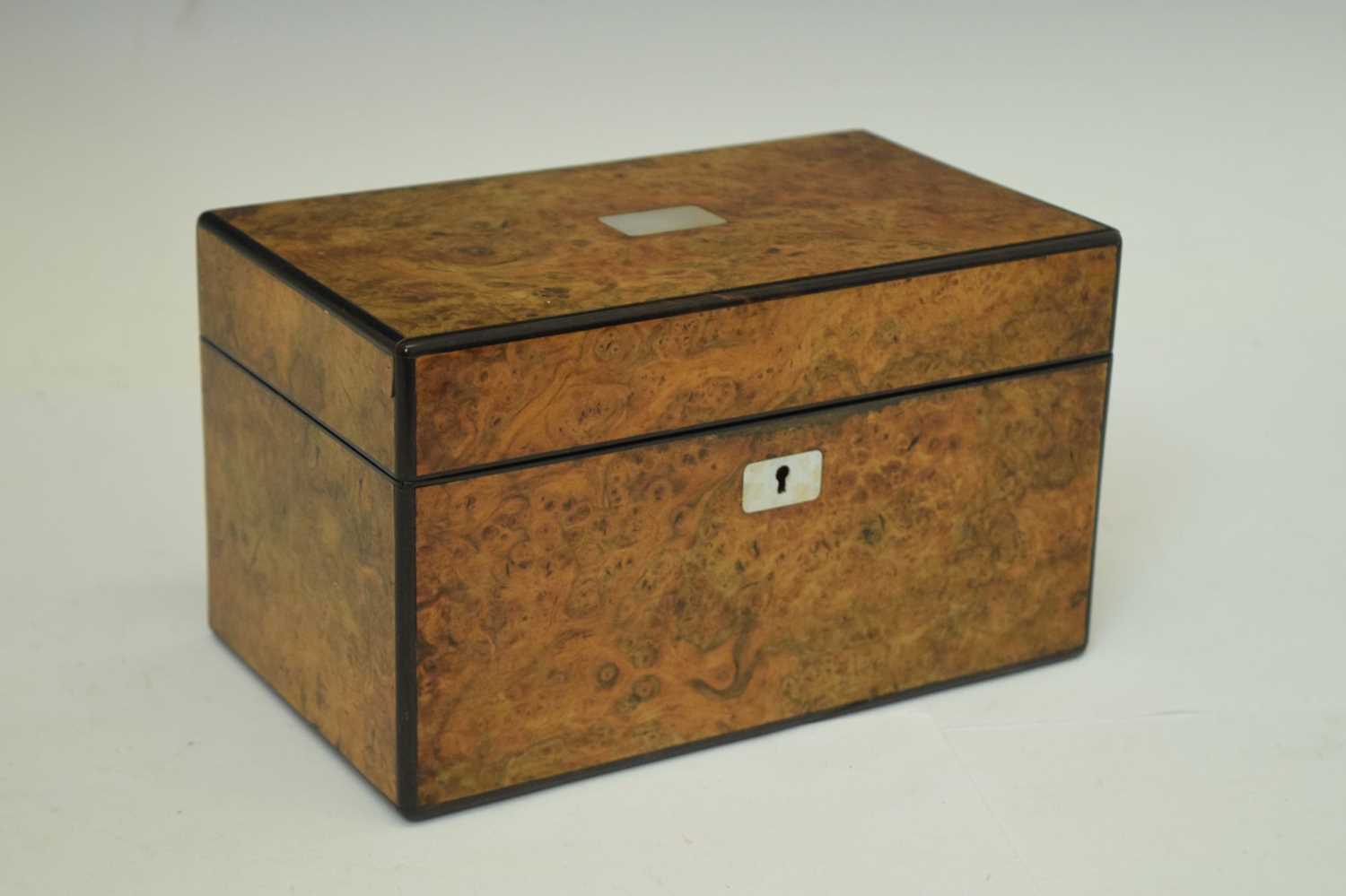 19th century burr walnut tea caddy - Image 2 of 8