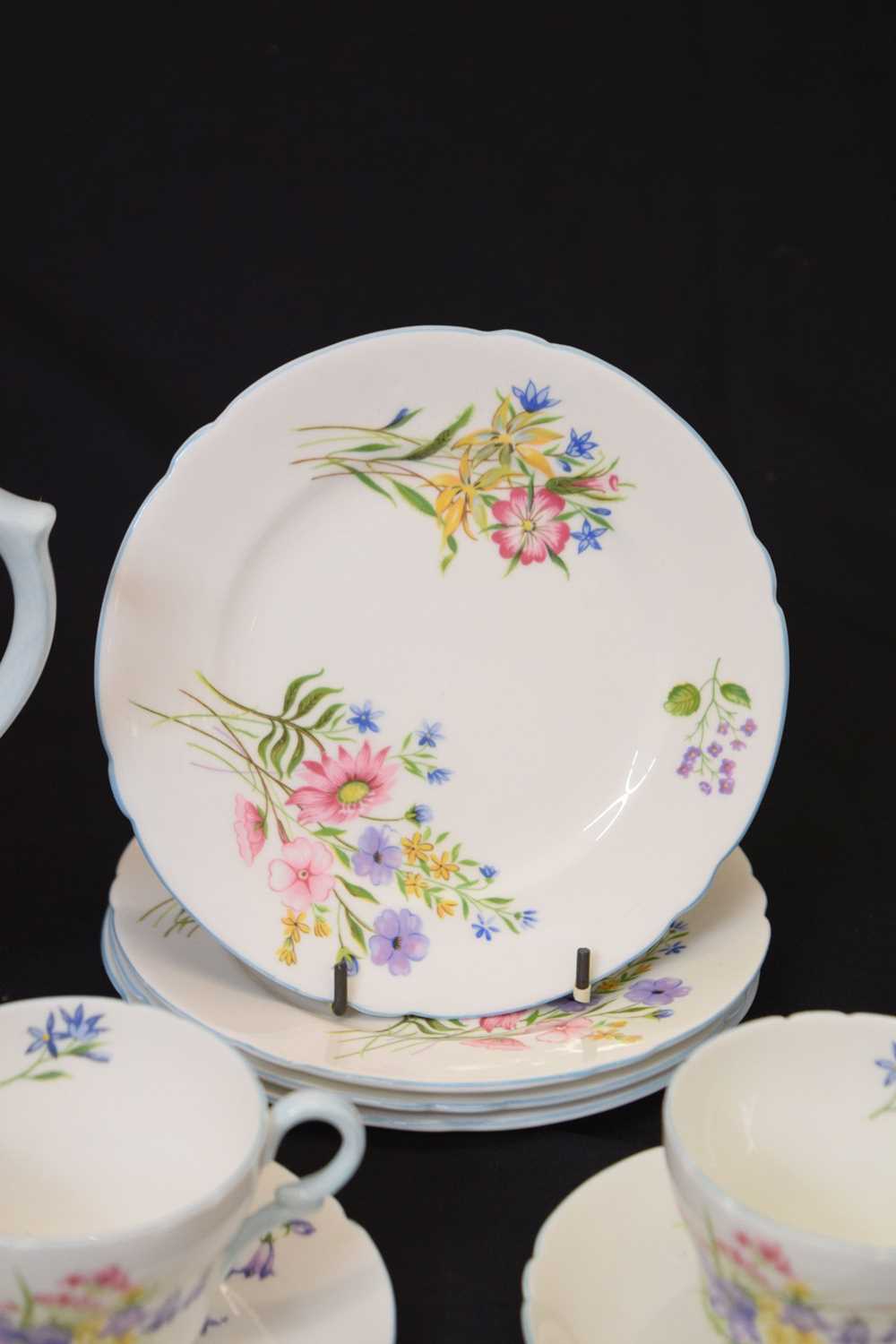 Shelley 'Wild Flowers' pattern part coffee set - Image 7 of 15