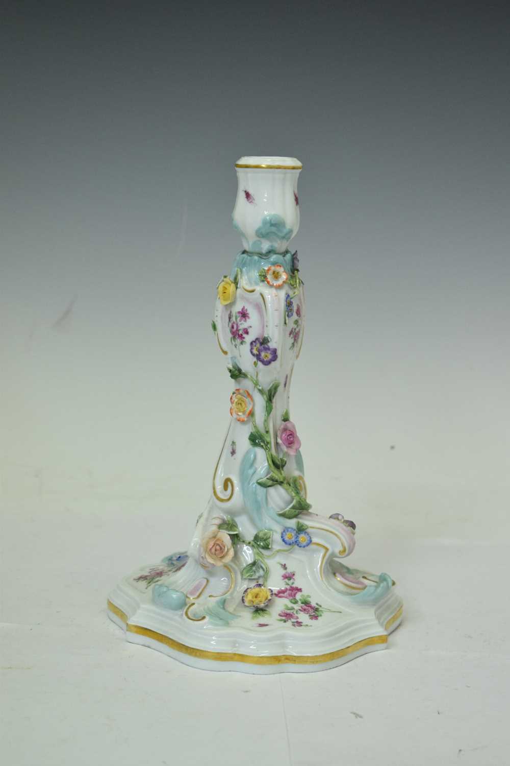 Late 19th/early 20th century Meissen porcelain candlestick - Image 2 of 9