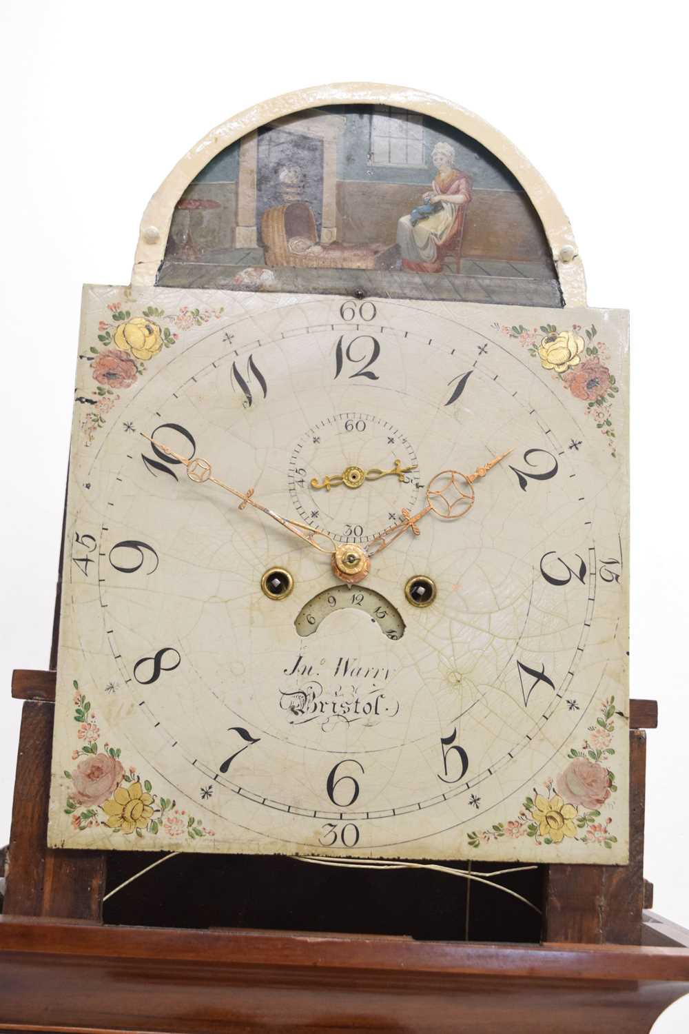 19th century mahogany inlaid longcase clock, John Warry, Bristol - Image 13 of 17