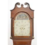 19th century mahogany inlaid longcase clock, John Warry, Bristol