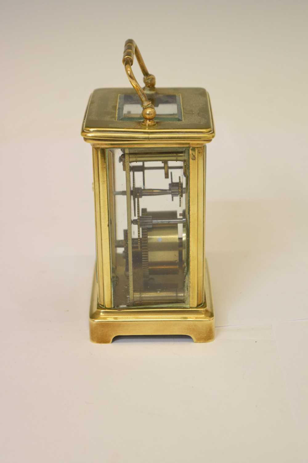 French brass cased carriage timepiece - Image 6 of 9