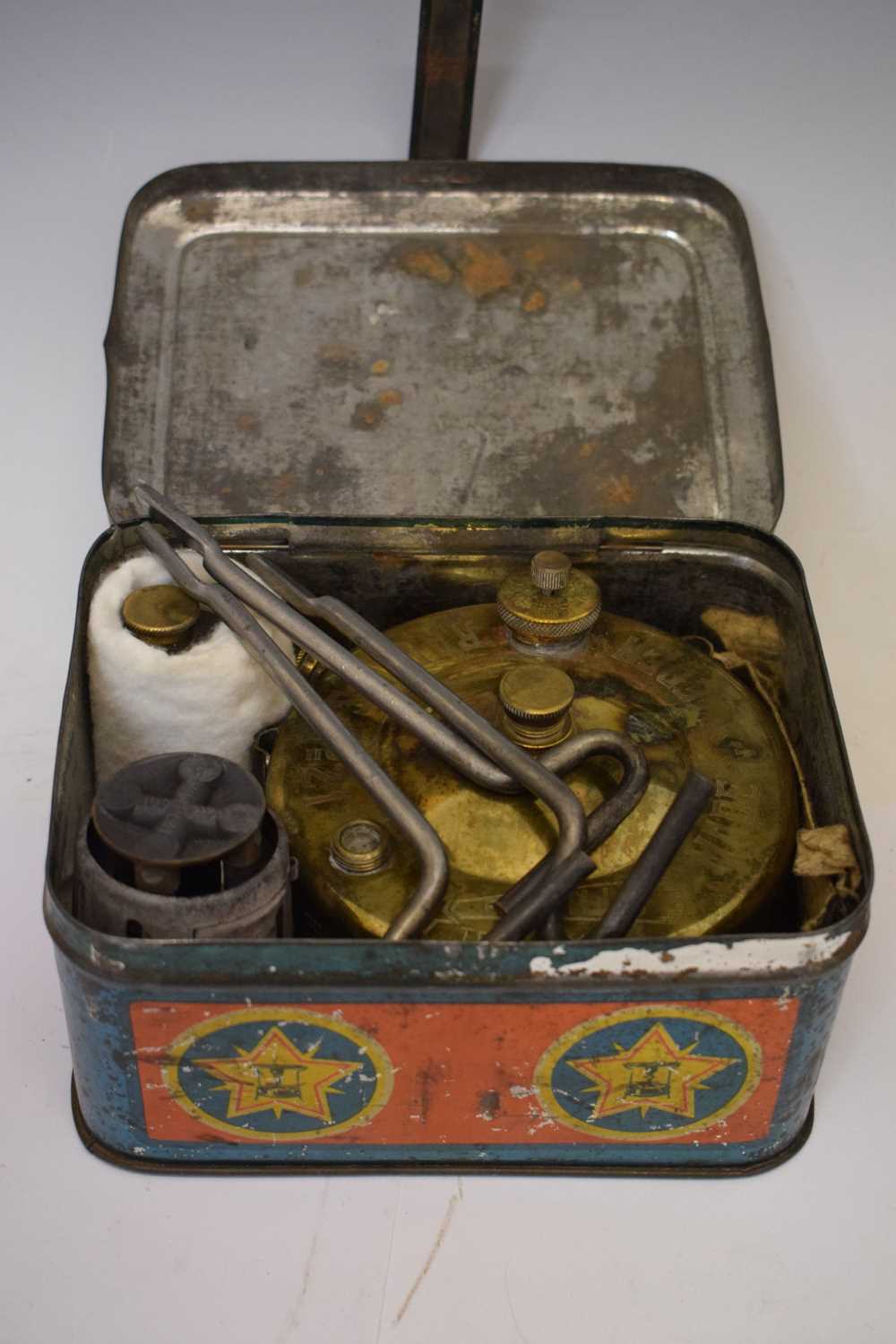 'Radius' Primus stove, together with advertising tins - Image 6 of 8