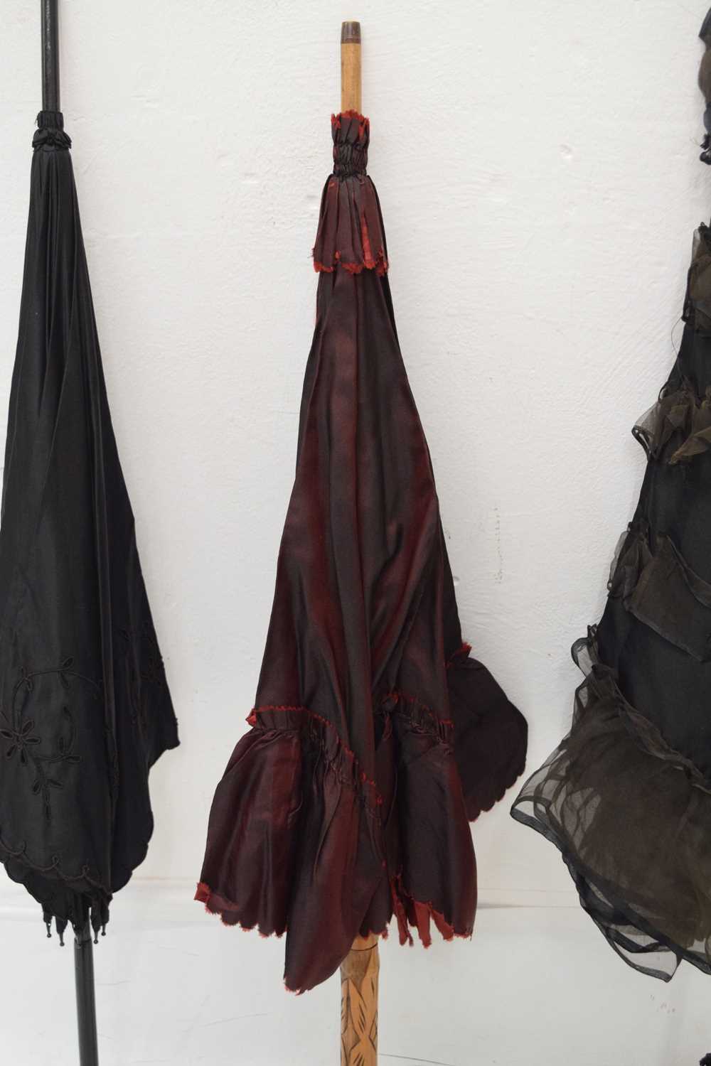 Paragon black silk parasol and two other examples - Image 6 of 12