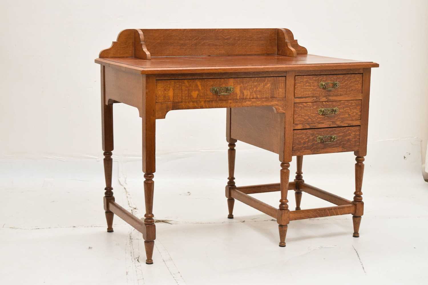 Early 20th century small oak desk - Image 2 of 10
