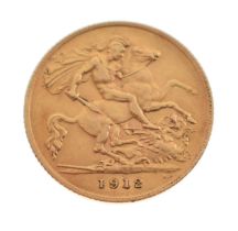 George V gold half sovereign, 1912