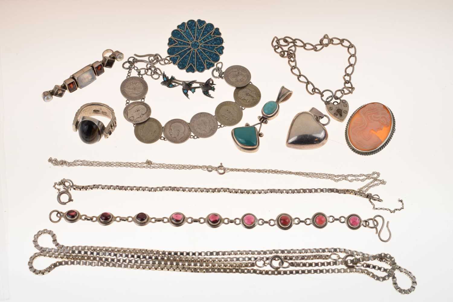 Assorted silver and white metal jewellery - Image 12 of 12