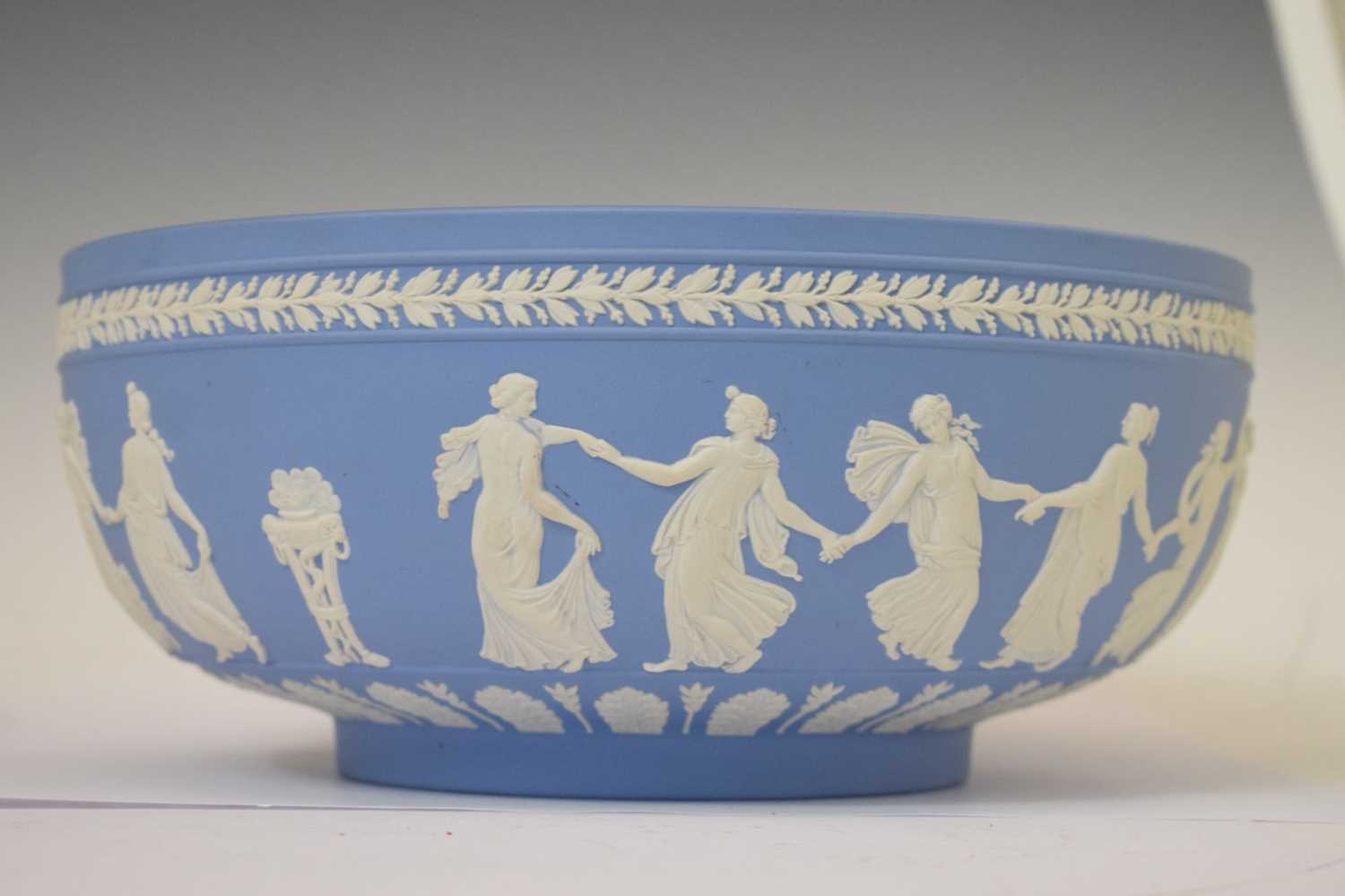 Late 20th century Wedgwood blue jasperware ‘Dancing Hours’ bowl - Image 4 of 11