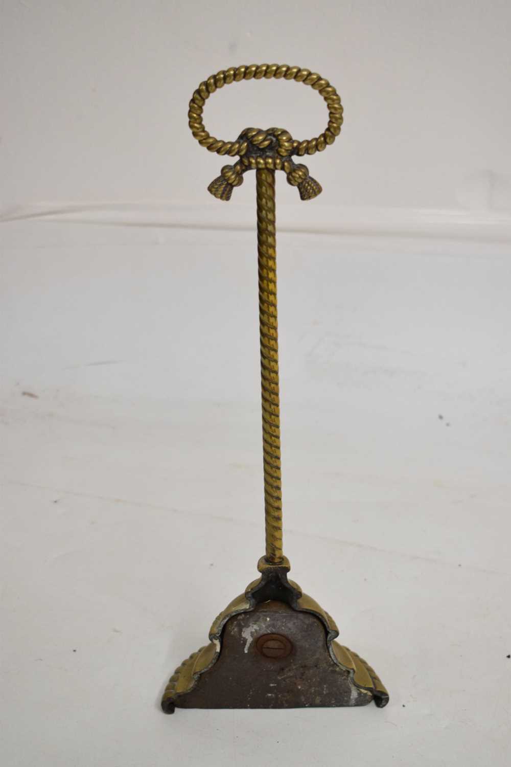 Gilt metal doorstop and three copper pans - Image 9 of 12