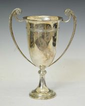 George V silver twin-handled trophy cup