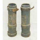 Two canvas British military shell/ ammunition cases
