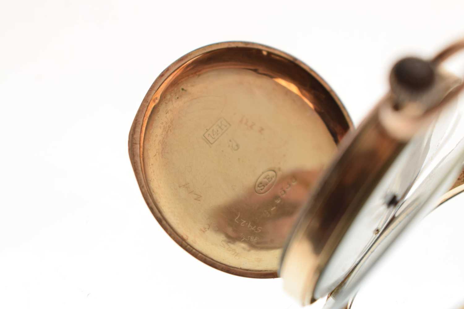 Lady's yellow metal stamped 14k fob watch, Samuel Edgcumbe - Image 8 of 10