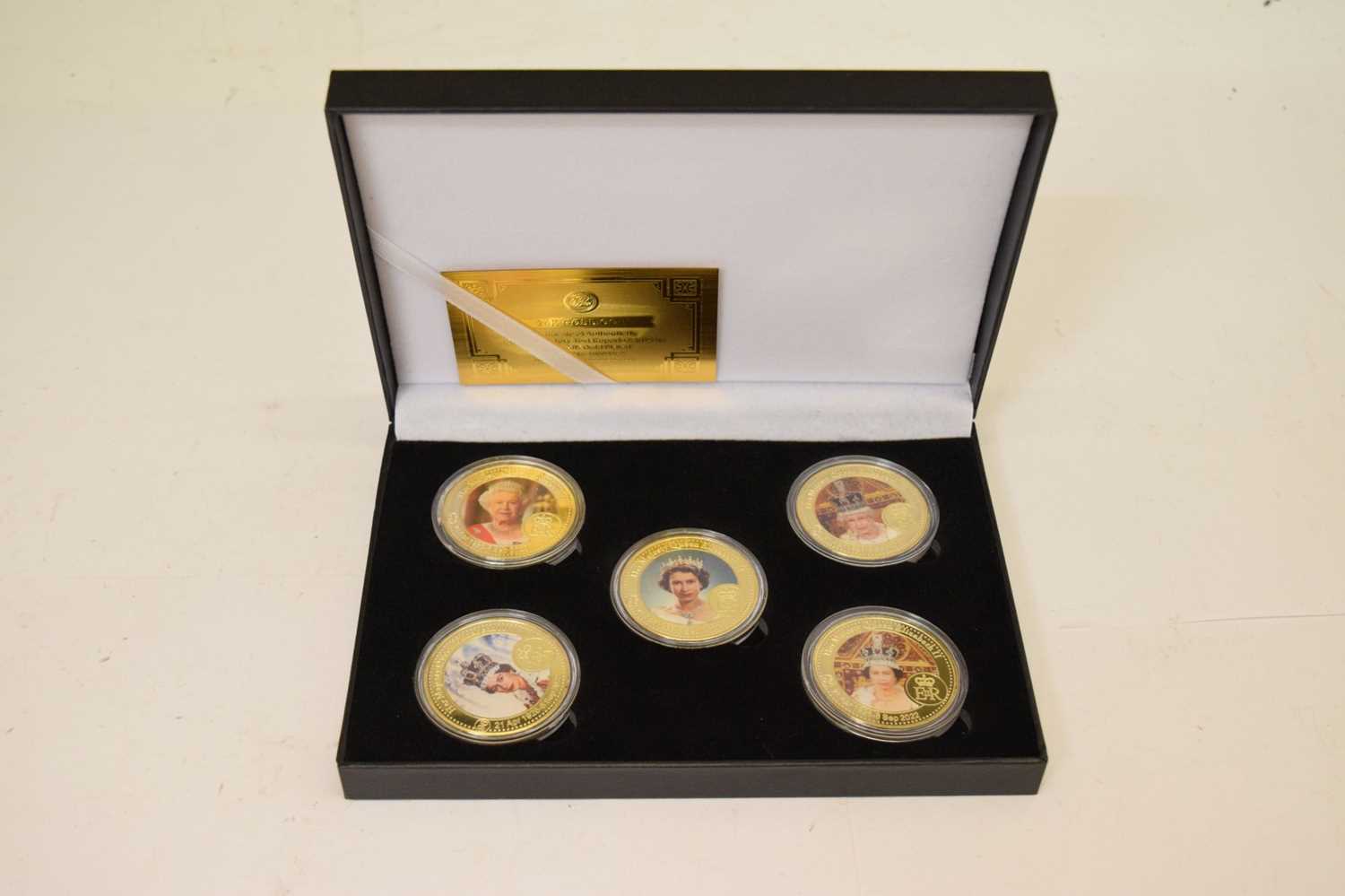 Gold-plated limited edition five-coin set commemorating Queen Elizabeth II - Bild 2 aus 7