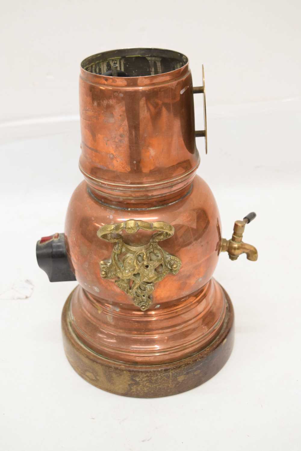 20th century copper 'Hot Irish Whiskey' warming kettle or samovar - Image 9 of 9