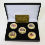 Gold-plated limited edition five-coin set commemorating Charles III