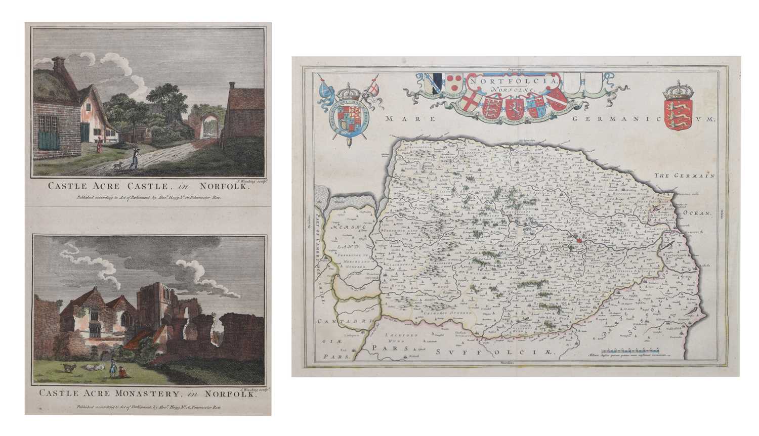 Johannes Blaeu - 17th century hand-coloured county map of Norfolk - Image 3 of 13
