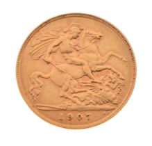 Edward VII gold half sovereign, 1907