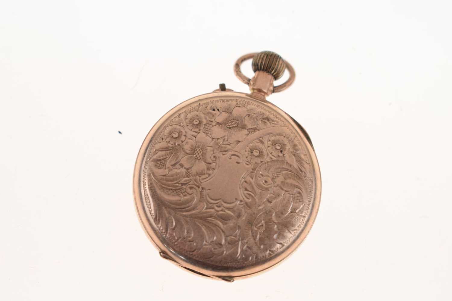 Early 20th century lady's 9ct gold cased open-face fob watch - Image 4 of 12