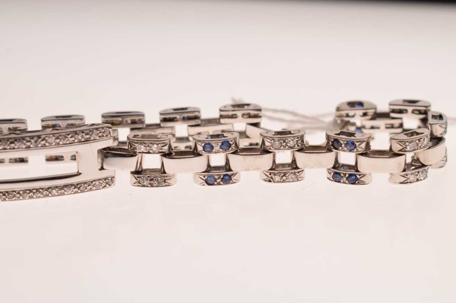 French sapphire and diamond 18ct white gold bracelet - Image 2 of 6