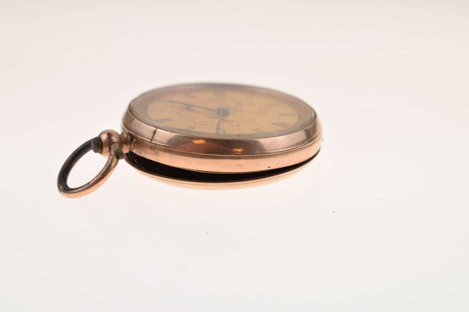 Lady's yellow metal stamped '9c' cased open-face fob watch - Image 6 of 12