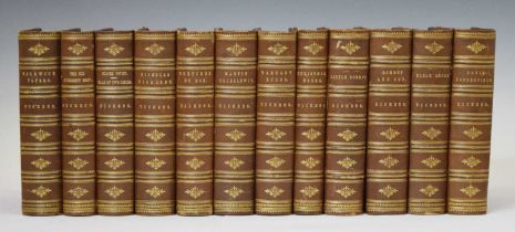 Dickens, Charles - Twelve volumes, leather-bound