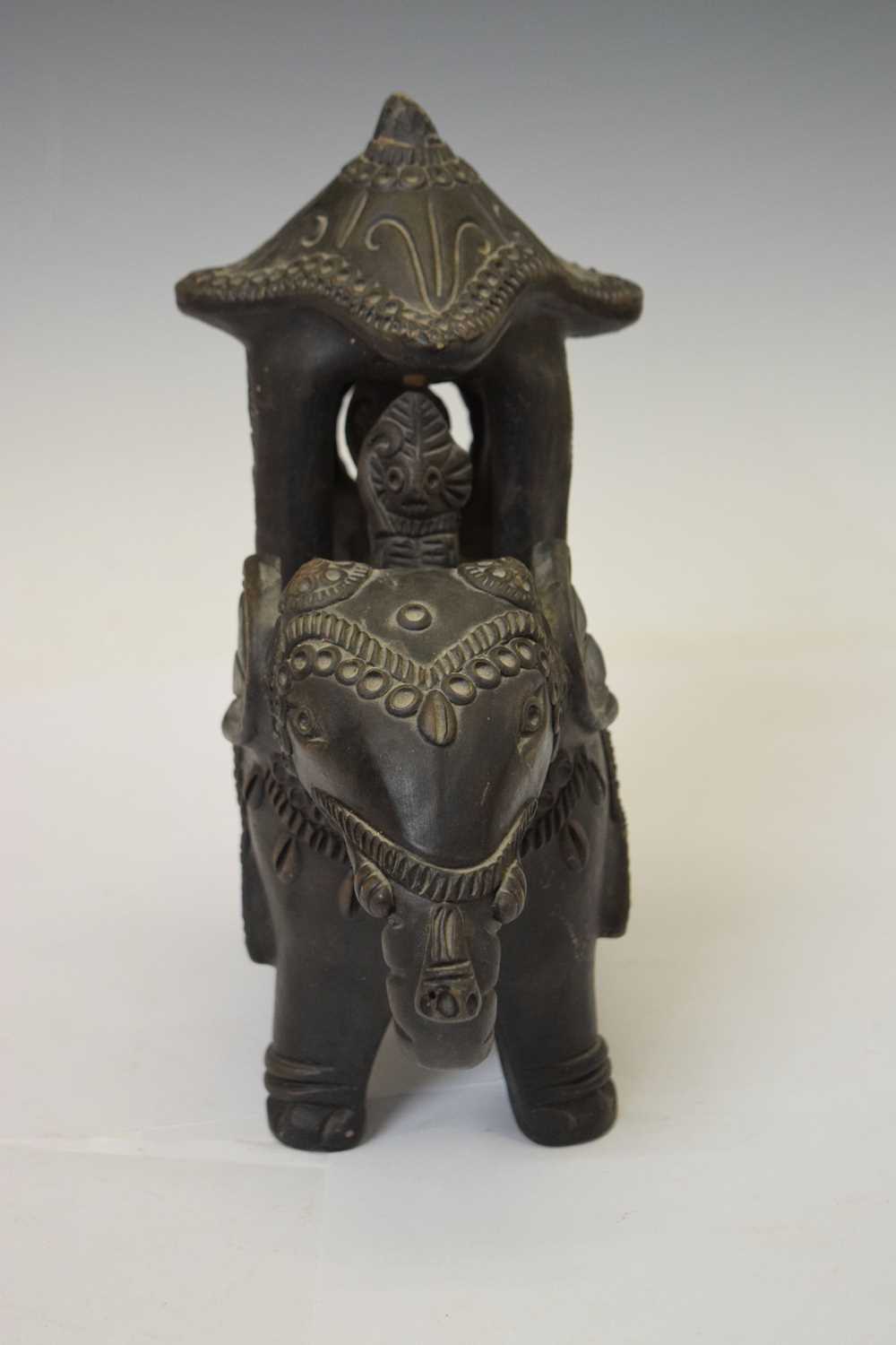 Bangladeshi bronzed model of a caparisoned elephant - Image 4 of 9