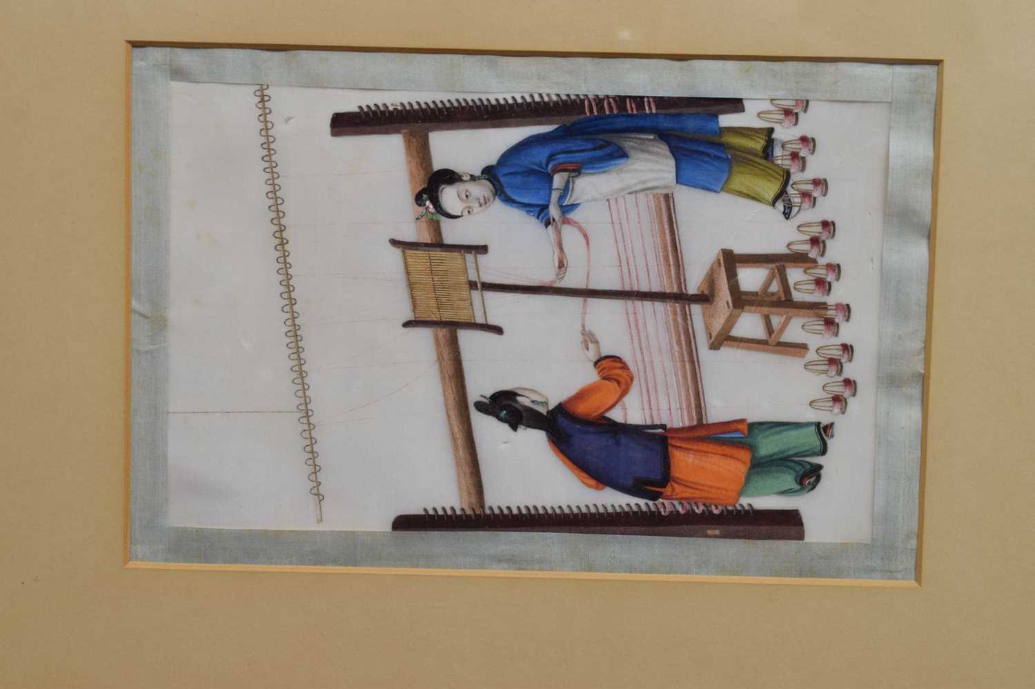 Five 19th century Chinese watercolours on pith paper - Image 4 of 33