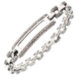 French sapphire and diamond 18ct white gold bracelet
