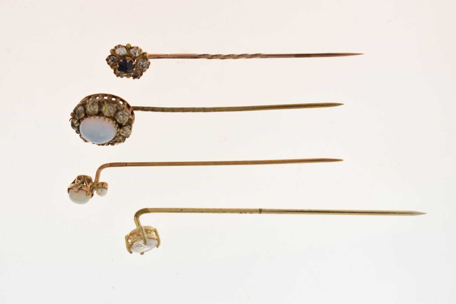 Four gem-set stick pins - Image 6 of 6