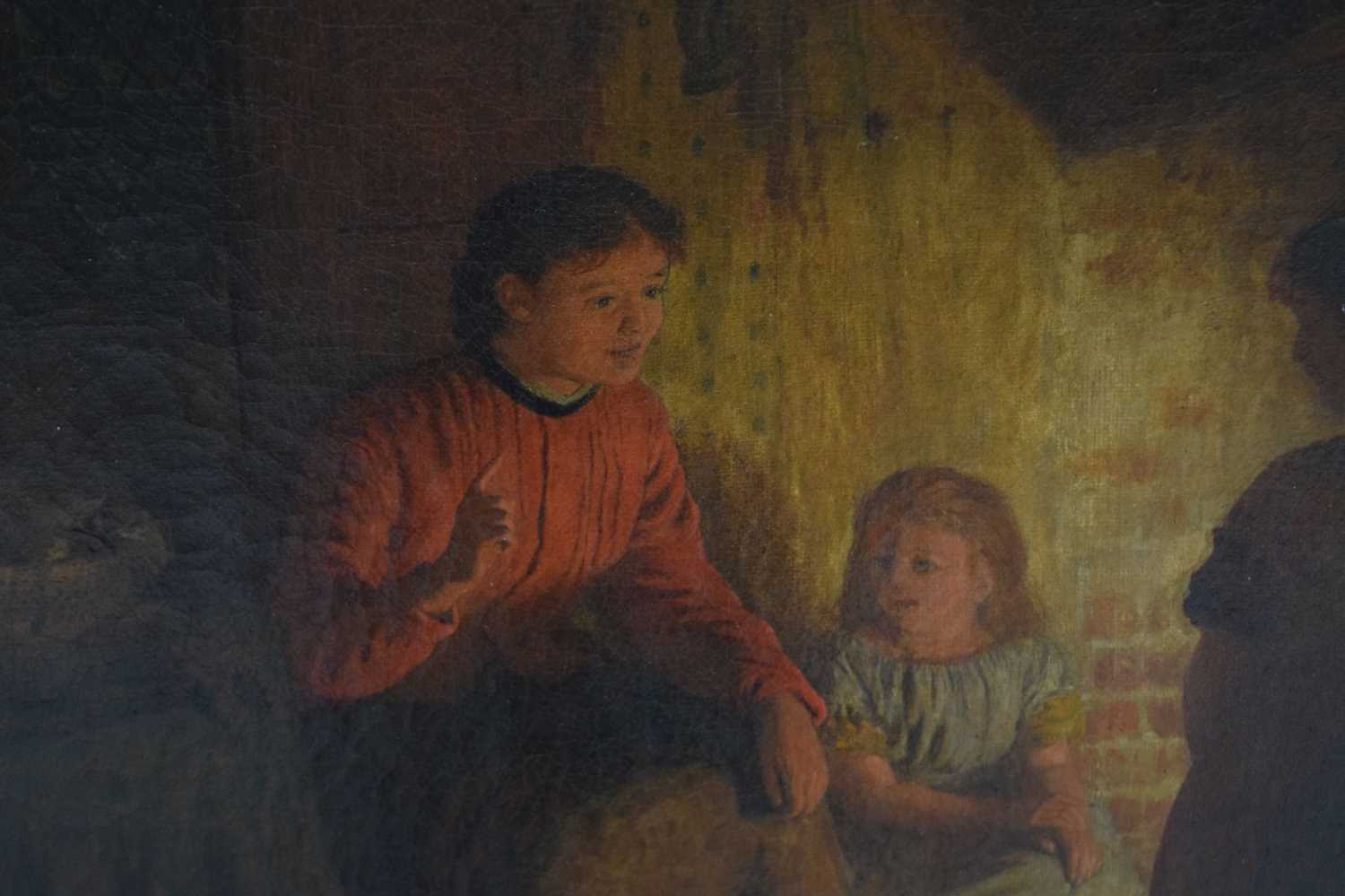 Robert W. Wright (fl.1871-1889) - Oil on canvas - Mother and children - Image 3 of 9