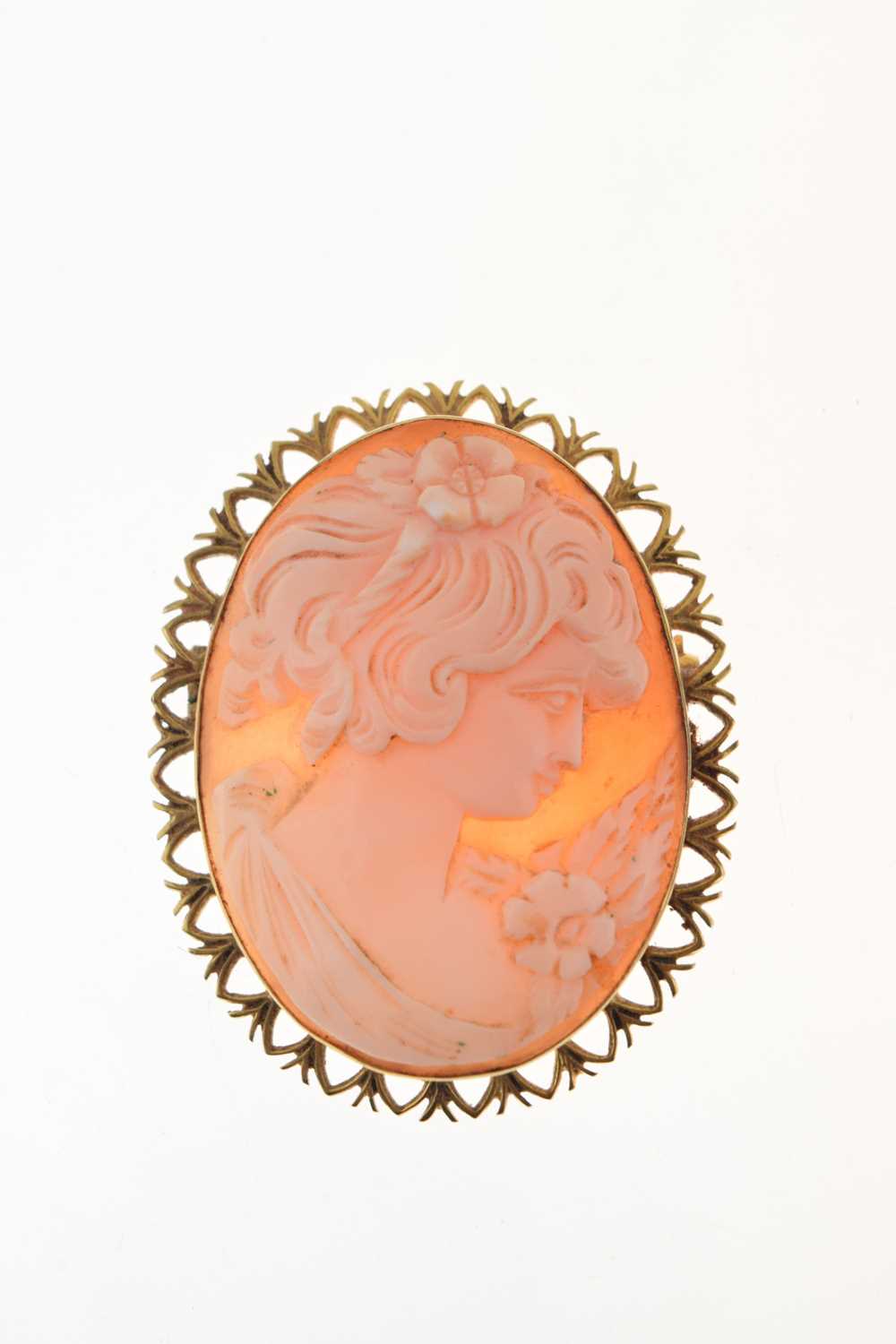 Modern 9ct gold cameo brooch - Image 7 of 7