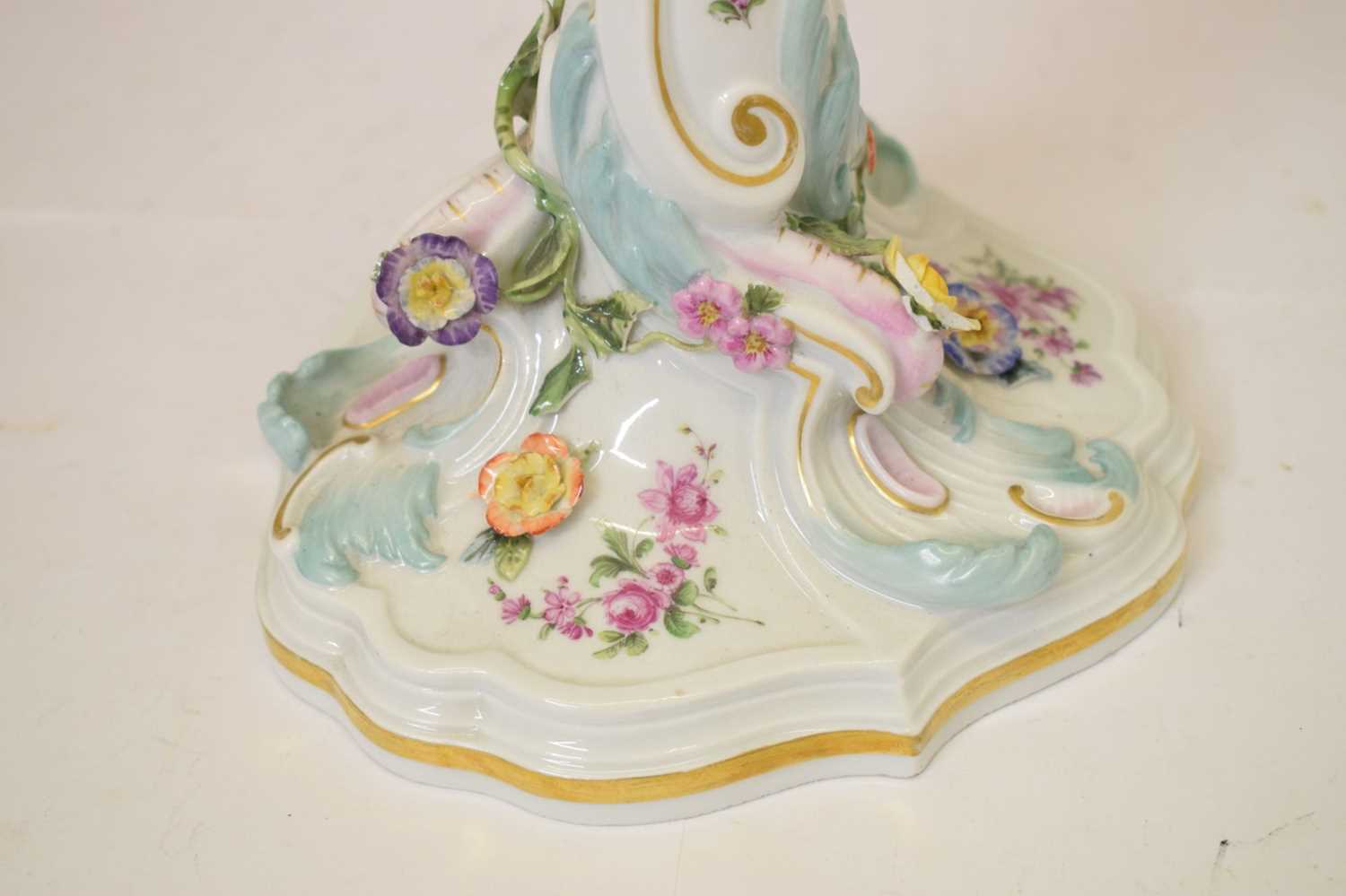 Late 19th/early 20th century Meissen porcelain candlestick - Image 8 of 9