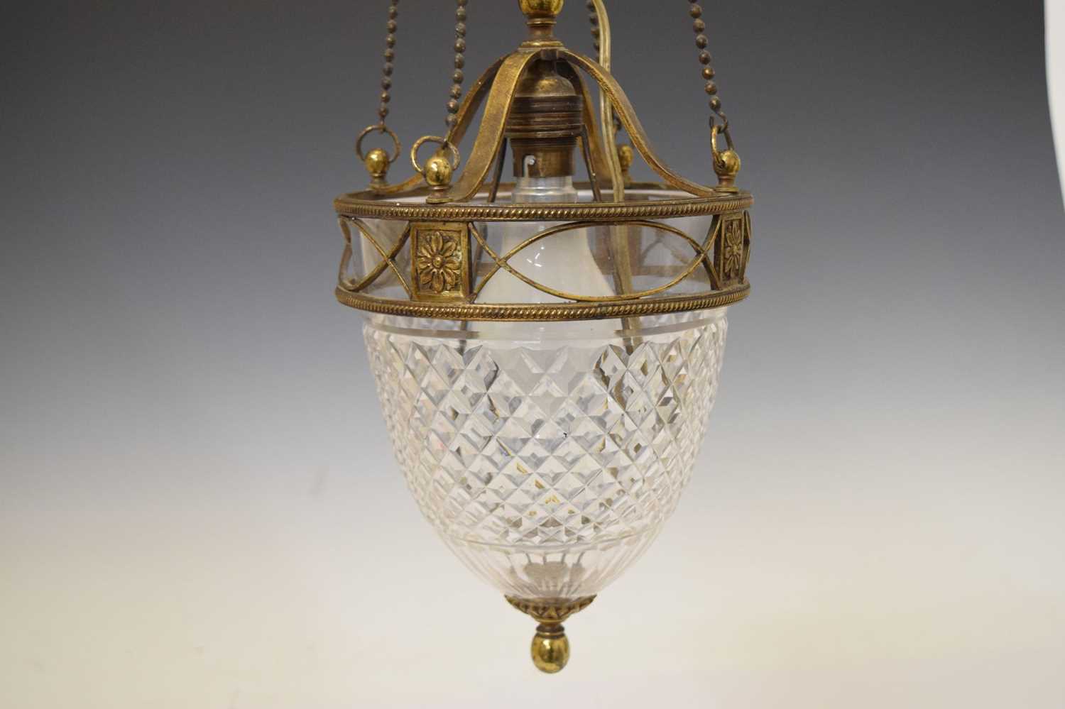 20th century cut glass and gilt metal ceiling light - Image 3 of 8