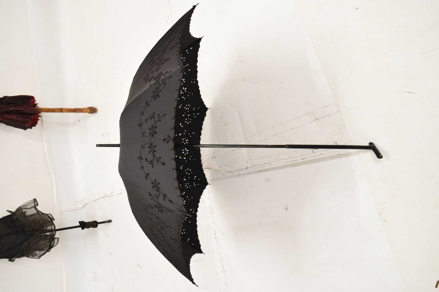 Paragon black silk parasol and two other examples - Image 10 of 12