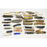 Collection of penknives and folding knives