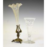 19th century epergne and cut glass vase