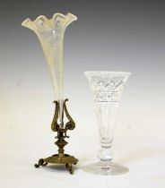 19th century epergne and cut glass vase