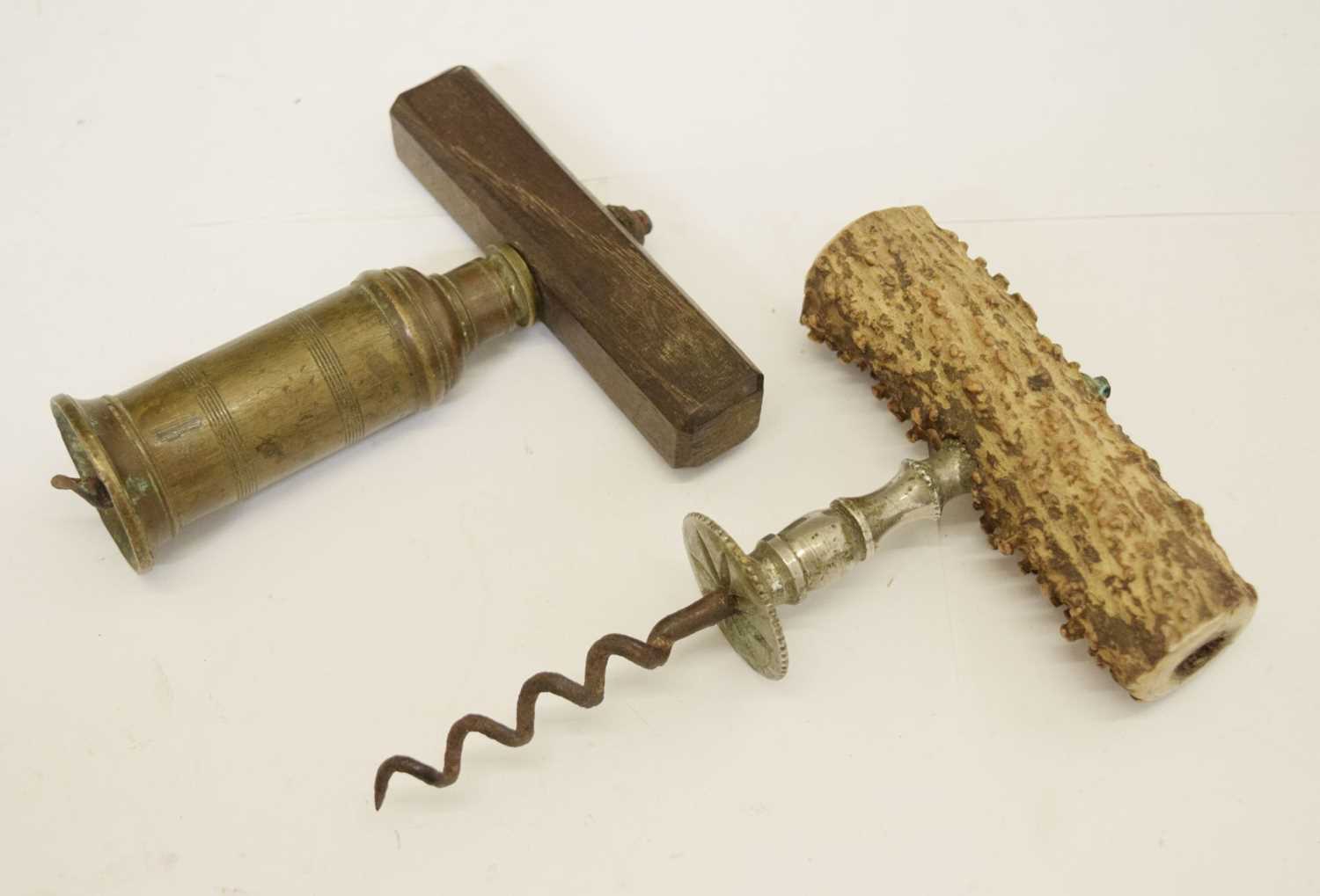 19th century Thomason-type brass corkscrew and one other