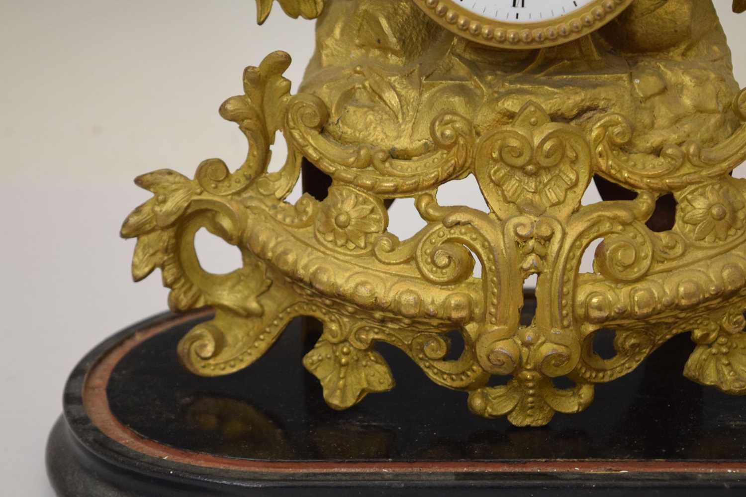 French gilt spelter mantel clock - Image 5 of 9