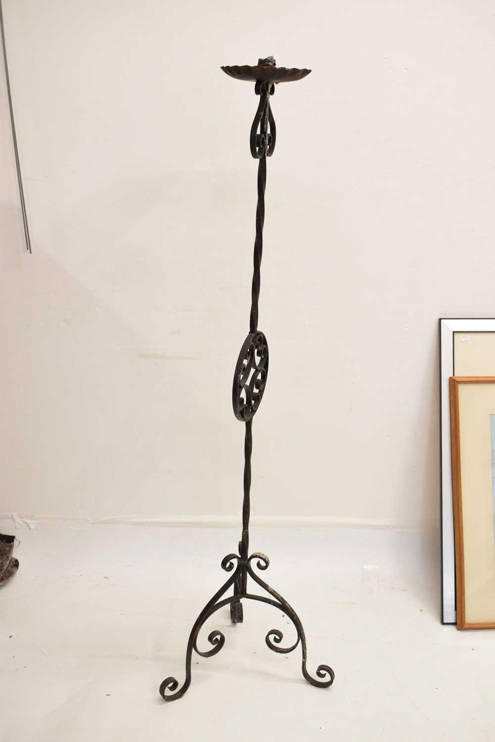 Wrought iron floor-standing candelabrum - Image 6 of 7