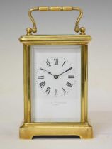 French brass cased carriage timepiece