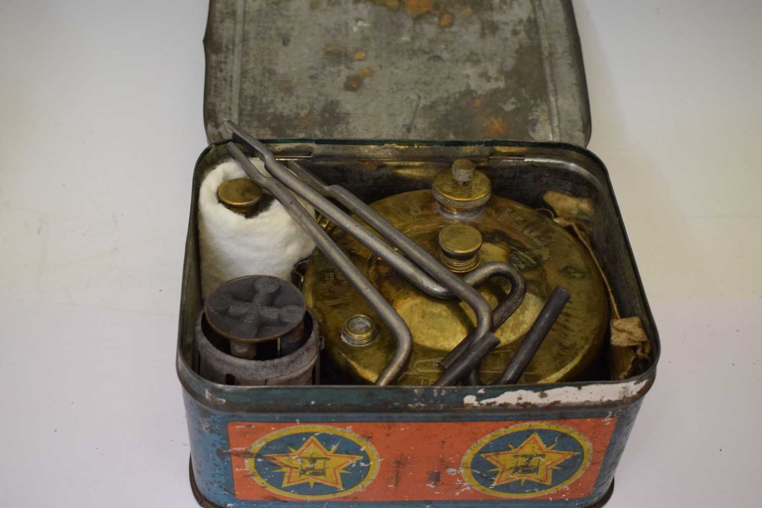 'Radius' Primus stove, together with advertising tins - Image 5 of 8